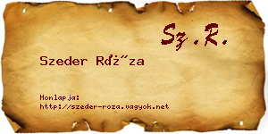 Szeder Róza névjegykártya